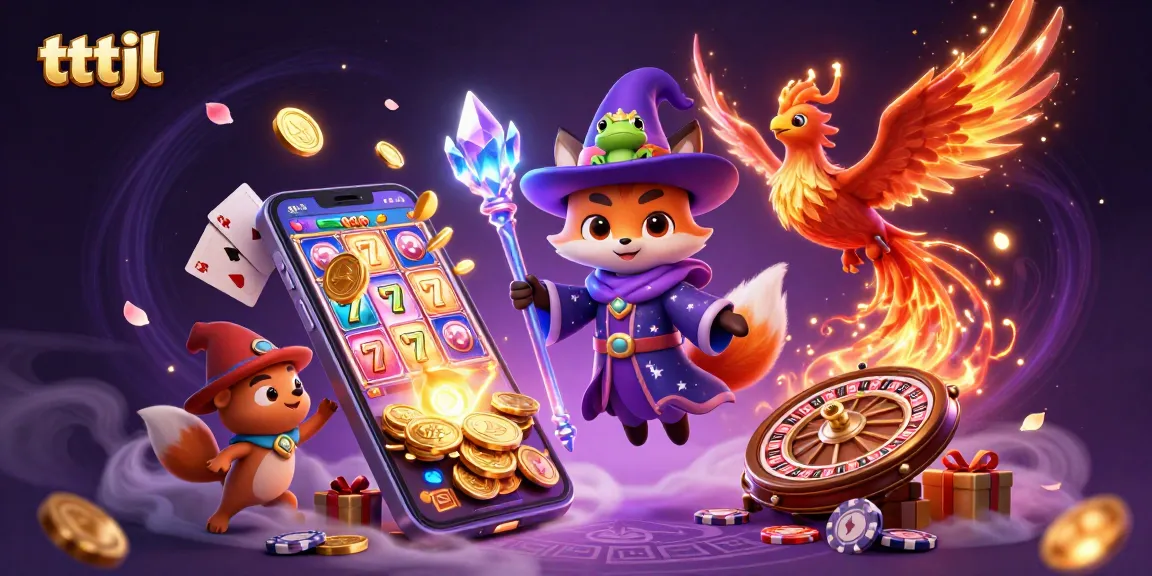 Experience the magic of tttjl with a stunning wizard fox and vibrant slot game elements.