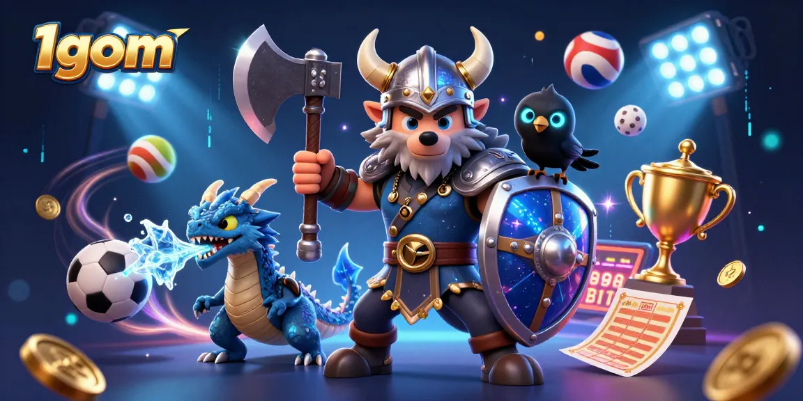 Experience the dynamic action of 1gom with animated sports elements and vibrant characters in this 3D scene.
