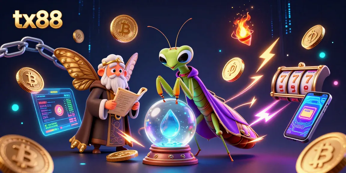 Engage with tx88's vibrant 3D casino scene featuring a fortune teller and mystical elements.
