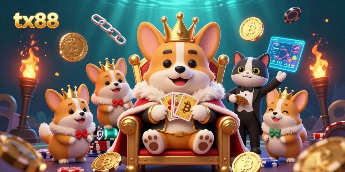 Engage with tx88's vibrant crypto casino scene showcasing playful characters and neon symbols.
