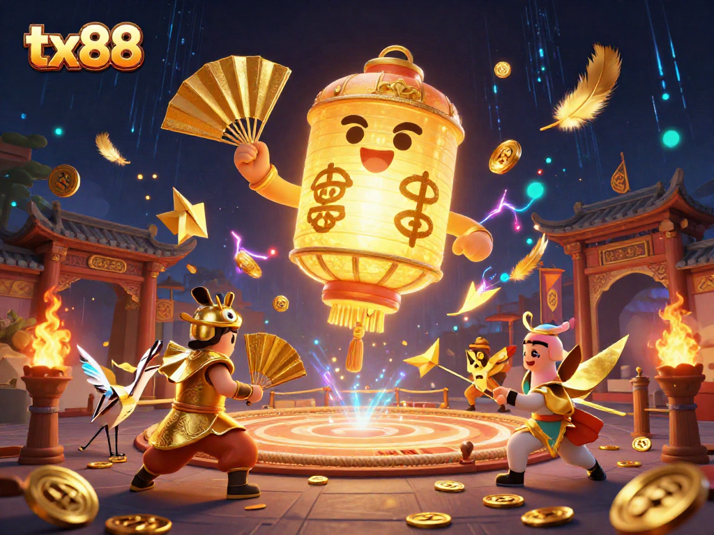 Experience the excitement of tx88 in a vibrant 3D casino scene with unique characters and dynamic elements.
