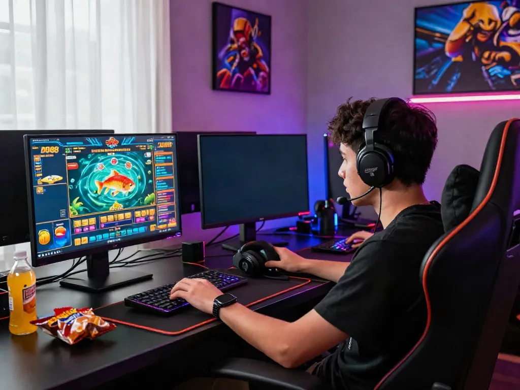 Engaging gaming experience at Du88, player focused on exciting online fish hunting game.